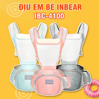 Địu em bé Inbear IBC-4100 , 6 tư thế chắc chắn, thoáng mát : 3 màu sắc ( ghi, hồng và xanh ngọc )